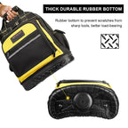 Heavy Duty Tool Backpack Waterproof Oxford Cloth Tool Organizer with Multiple Pockets and Rubber Base