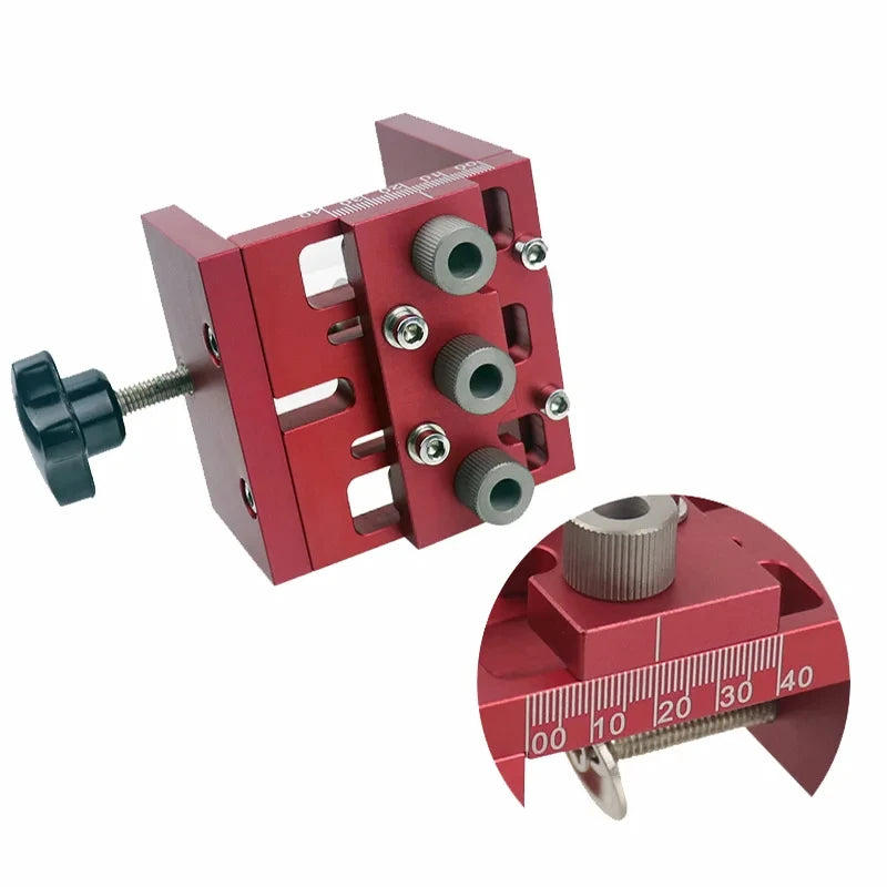3-in-1 Dowelling Jig Wood Drill Guide Locator Clamp DIY Carpentry Aluminium Alloy