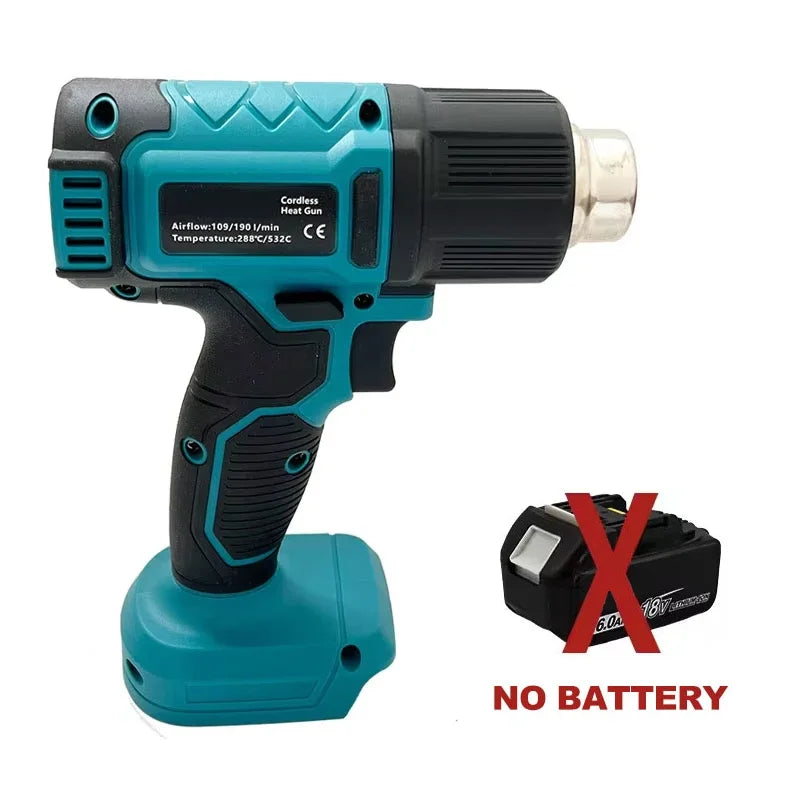 Cordless Hot Air Tool 18V Adjustable Temperature Battery Powered for DIY Craft and Workshop Use