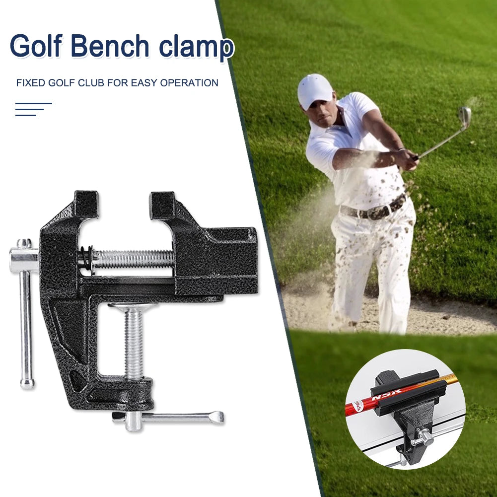 Golf Club Grip Bench Vise Cast Steel Quick Adjustment Table Clamp for Regripping and Maintenance