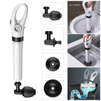 Manual Pneumatic Drain Cleaner Pump with Suction Cup High Pressure Sink Toilet Pipe Unblocker Tool