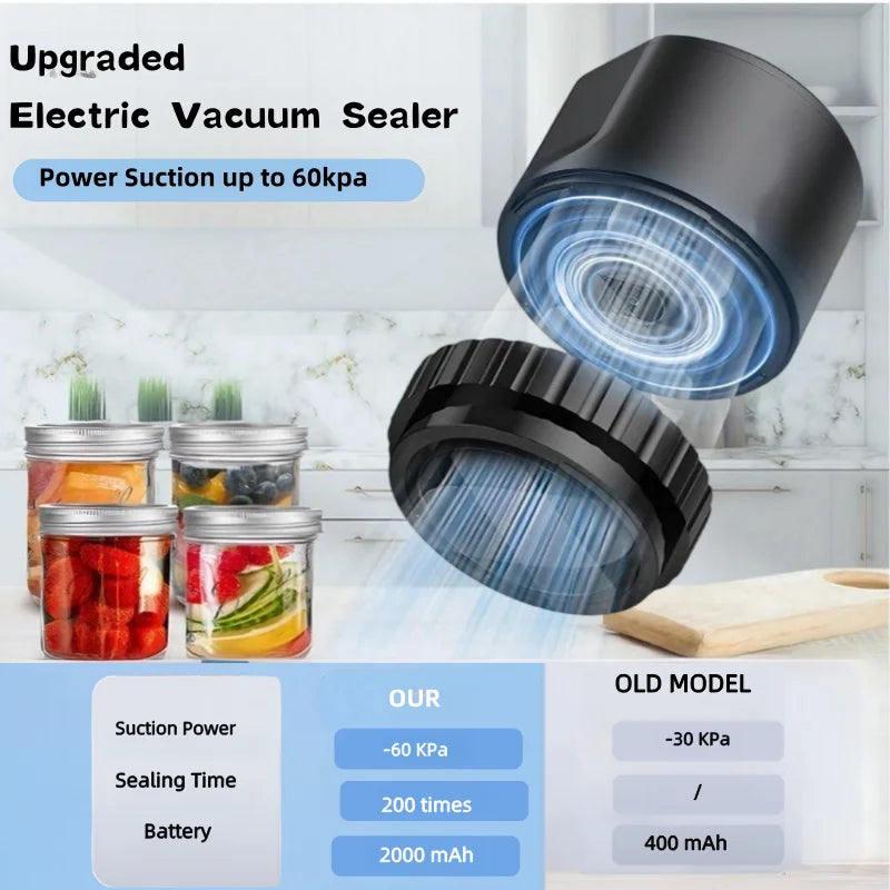 Portable Handheld Vacuum Sealer for Mason Jars – Cordless Kitchen Food Storage Tool