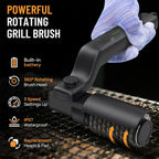 Cordless Electric Grill Brush 2-in-1 Rechargeable BBQ Cleaner with Rotating Scrubber