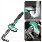 Portable F-Type Wide Jaw Adjustable Wrench Right Angle Spanner 130mm for Plumbing Tools