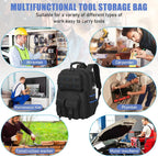 Heavy Duty Tool Backpack with Padded Shoulder Straps and Removable Tool Organizer