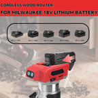Cordless Wood Router 800W Brushless 30000RPM 5-Speed 18V Trimmer with 5 Router Bits