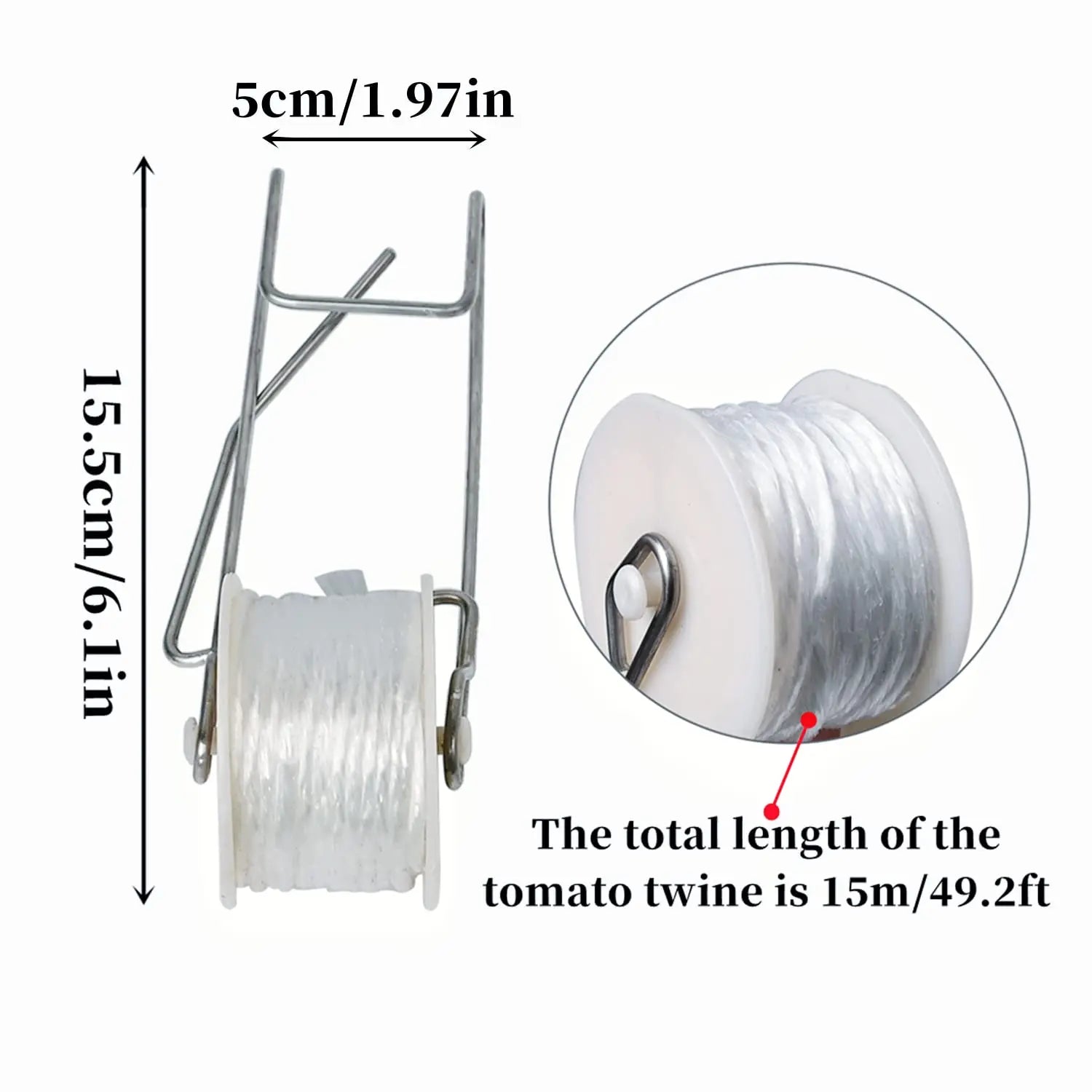 20-Piece Plant Trellis Support Kit with Tomato Hooks Clips and 15m Twine Roller for Garden and Greenhouse