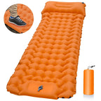 Portable Camping Inflatable Mattress with Built-in Pump, Waterproof Folding Outdoor Mat with Carry Bag