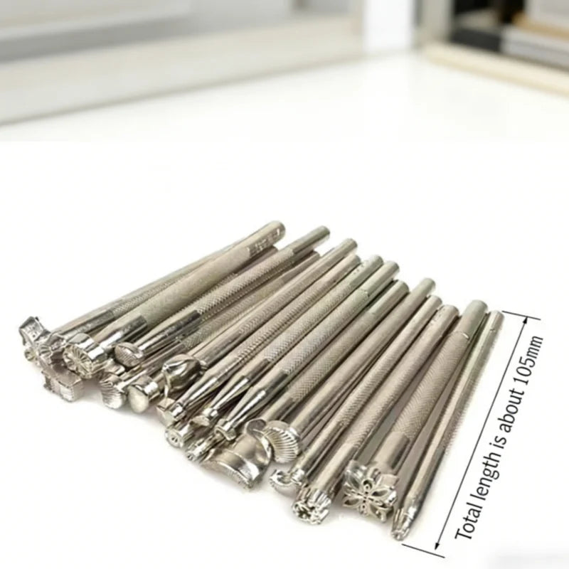 Craftsmanship DIY Leather Tools Leather Carving Printing Tools 20 piece set Printing Punching Leather Leather Bag Carving Knocki