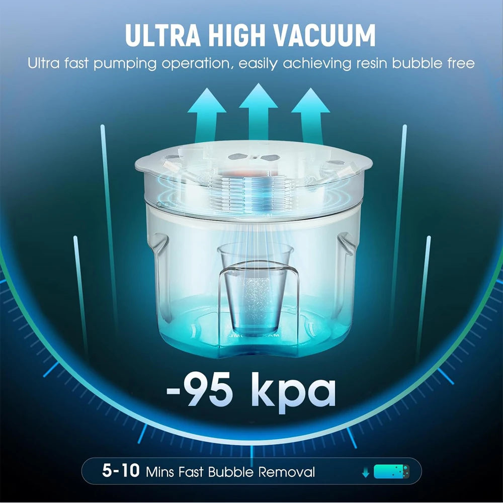 Resin Bubble Remover Vacuum Degassing Chamber for Epoxy Resin, Silicone and Craft Making