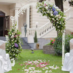 Metal Wedding Arch Backdrop Stand 220 x 30 x 240cm White Garden Trellis Frame for Events and Decorations