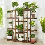 Wooden Multi-Tier Plant Shelf Stand Indoor Outdoor Flower Pot Display Rack