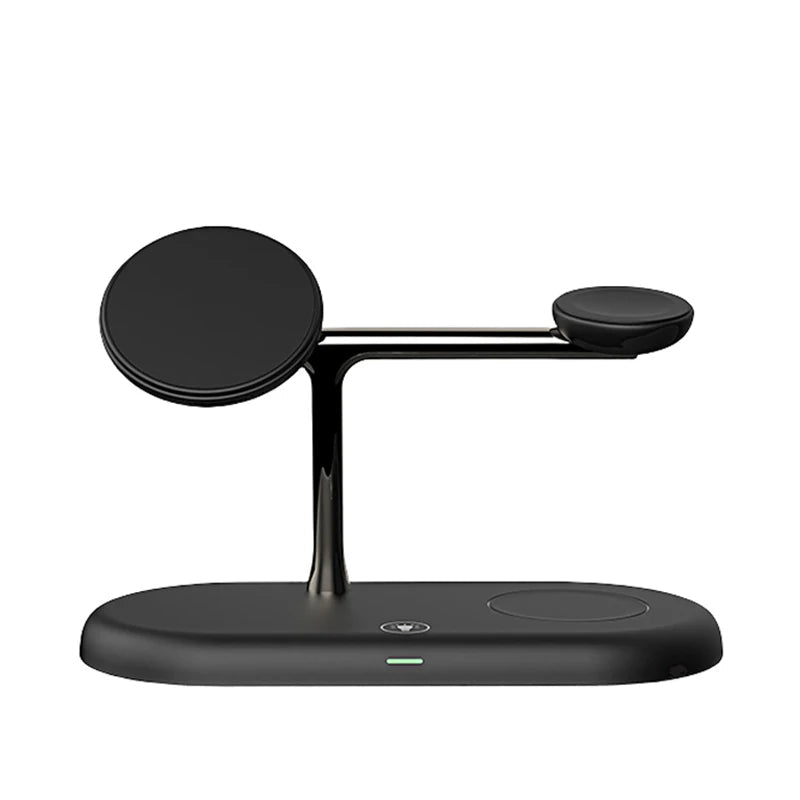 3-in-1 Wireless Charging Station with Magnetic Phone Stand 15W Fast Charger for Phone Watch Earbuds