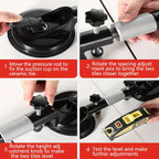 Portable Aluminum Alloy Dual Suction Cup Glass Lifter 41cm for Tile Mirror and Panel Handling