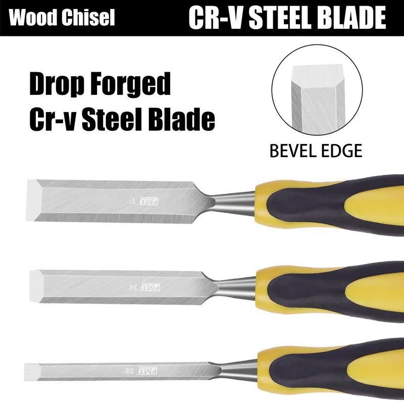 9-Piece Woodworking Chisel Tool Set with Storage Case – Carpentry Wood Carving DIY Hand Tool Kit