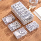 Desktop Cable Organizer Storage Box with 7 Compartment Cases for Data Cables Chargers and Small Accessories