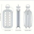 Portable 2-in-1 Ice Ball Maker Bottle with 17 Ice Cube Mold Tray for Whiskey and Cold Drinks