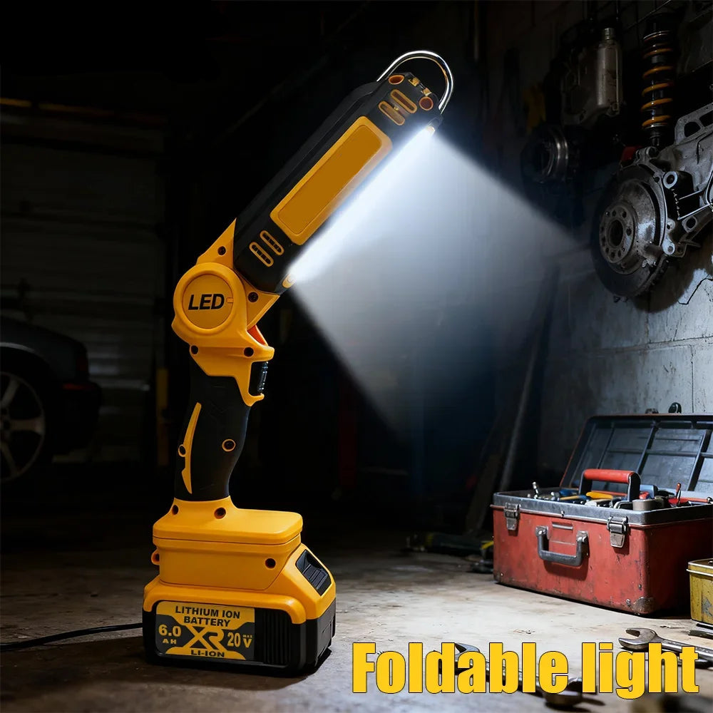 Cordless LED Work Light for 20V Battery, 90° Rotating Portable Workshop Camping Light
