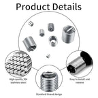Threaded Insert Repair Kit 200 Piece Stainless Steel Thread Repair Set M3-M12 for Metalworking