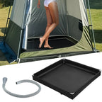Foldable Camping Shower Pan Portable Oxford Cloth Floor Tray with Drain Hose