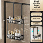 Portable 2 Tier Bathroom Wall Storage Rack Waterproof Toiletry Organizer Shelf