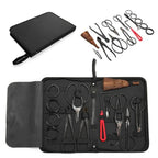 Bonsai Pruning Tool Set 10-Piece Carbon Steel Gardening Kit with Scissors, Rake and Carry Case