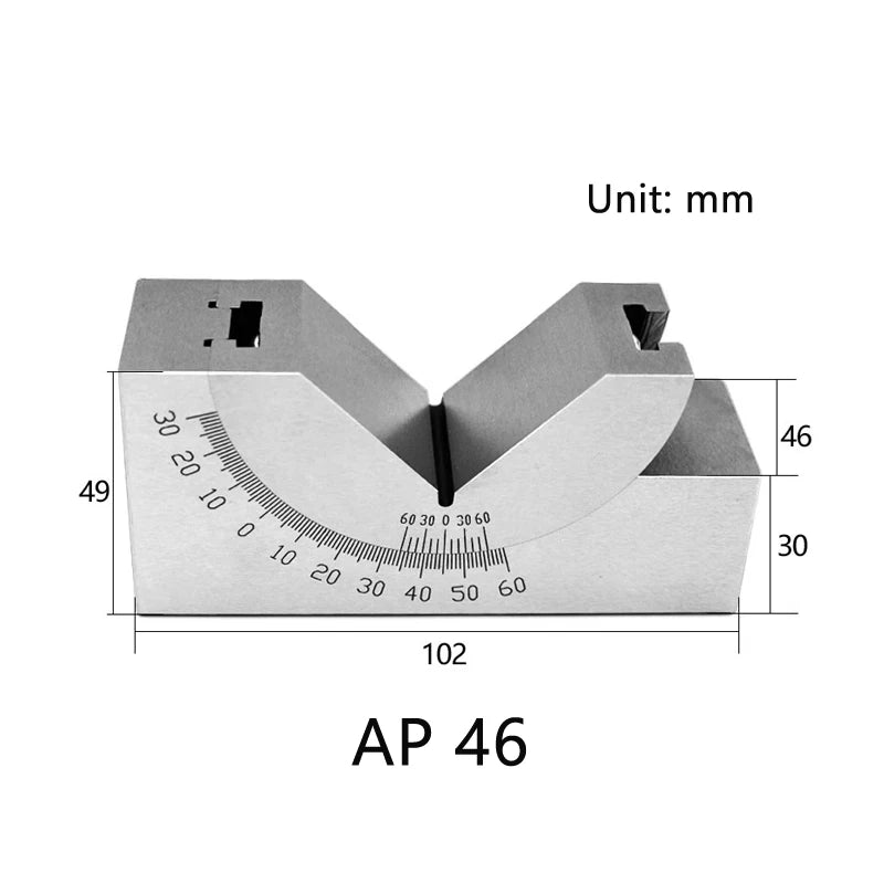 Precision Adjustable Angle Block 0–60° V Block Tool for Milling Machine and Drill Press Setup