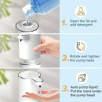 Rechargeable Automatic Foam Soap Dispenser 400ml with Sensor Operation and USB Type-C Charging