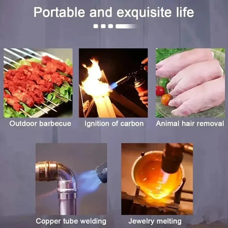 Cordless Butane Gas Torch with Ergonomic Design for Outdoor, Camping, and Kitchen Use