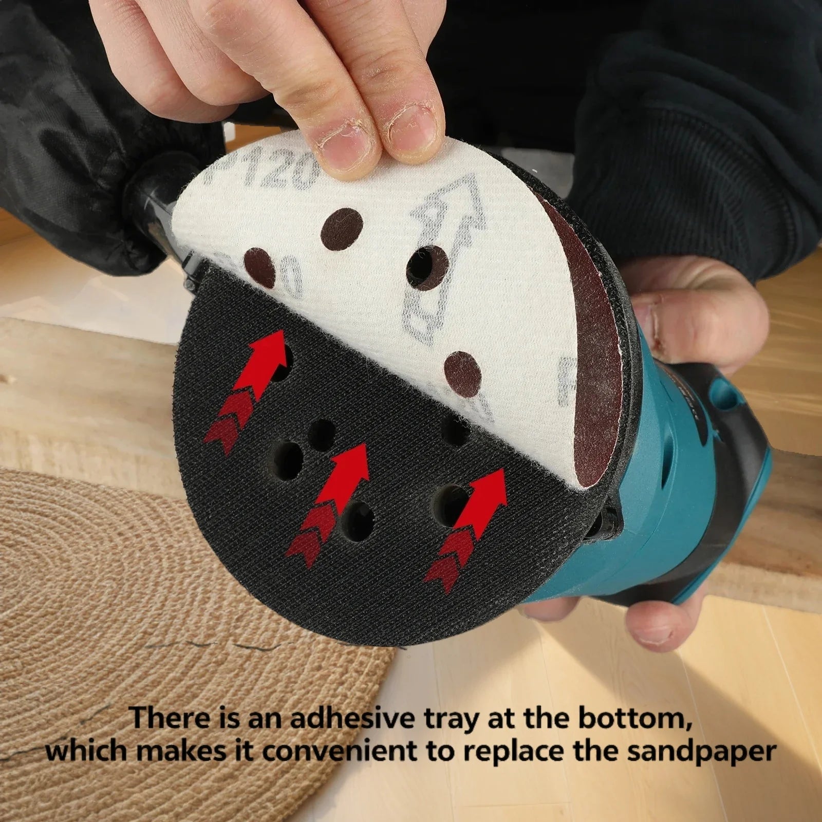 Cordless Random Orbital Sander Polisher 125mm Brushless 6-Speed 12000RPM for 18V Batteries