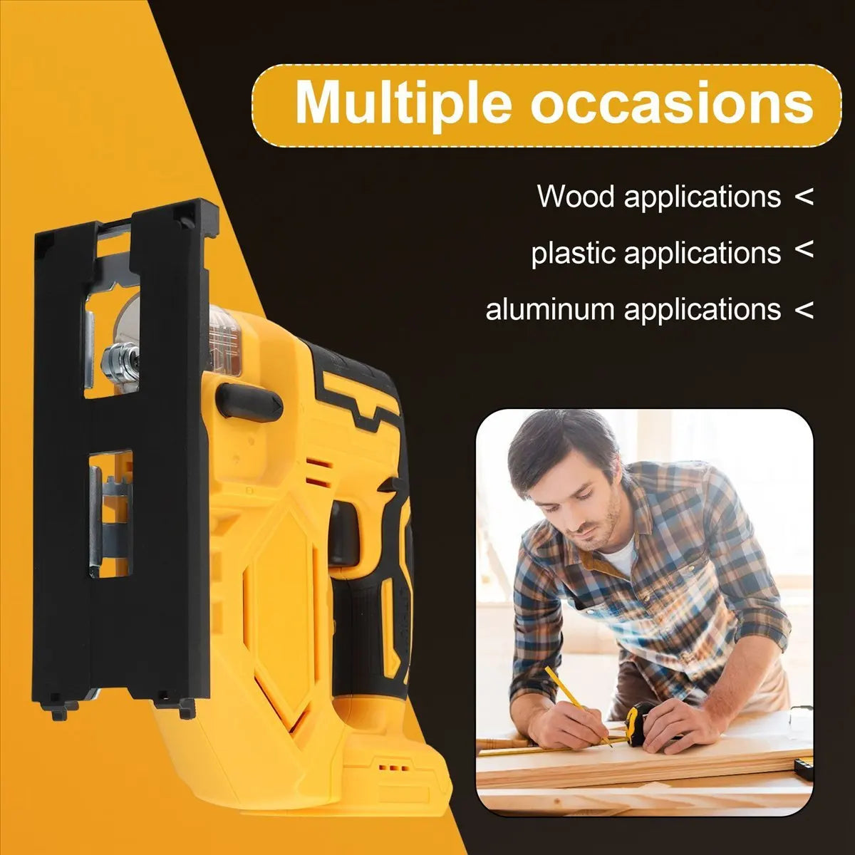 Cordless Electric Jig Saw 3-Speed Portable Woodworking Power Tool for 18V and 20V Batteries