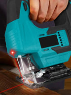 Cordless Brushless Jig Saw 900W Variable Speed Wood Cutting Tool with Laser Guide and LED Light