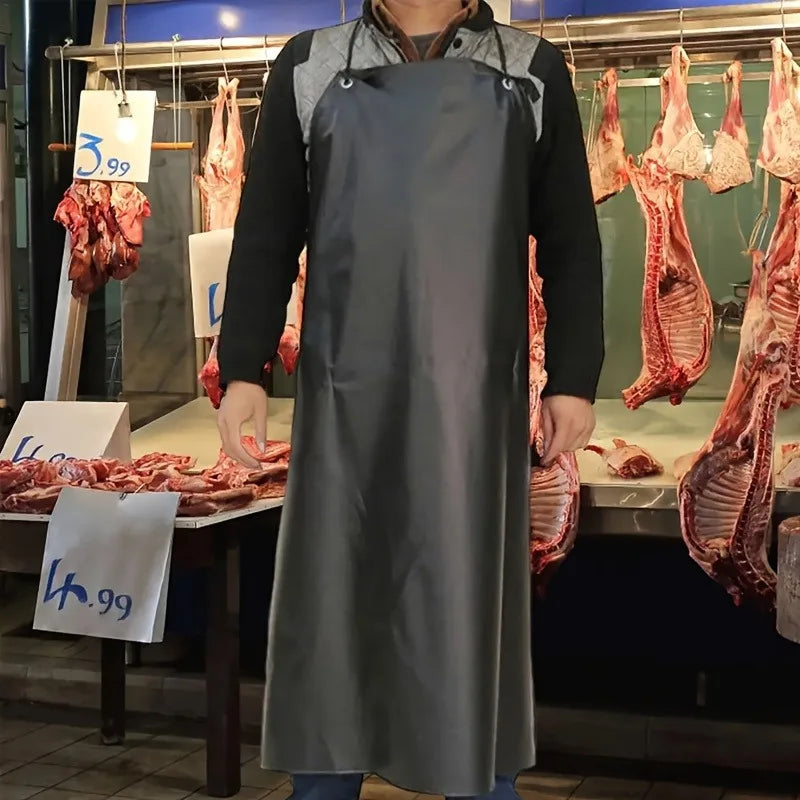 Heavy Duty PVC Waterproof Apron with Sleeves 77cm x 105cm for Kitchen Workshop Cleaning