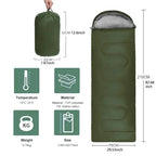 Portable Envelope Camping Sleeping Bag 220cm x 75cm Lightweight Waterproof Backpacking Sleeping Bag