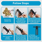 Faucet Cartridge Removal Tool for Single Handle Shower Valve Core Puller Tool