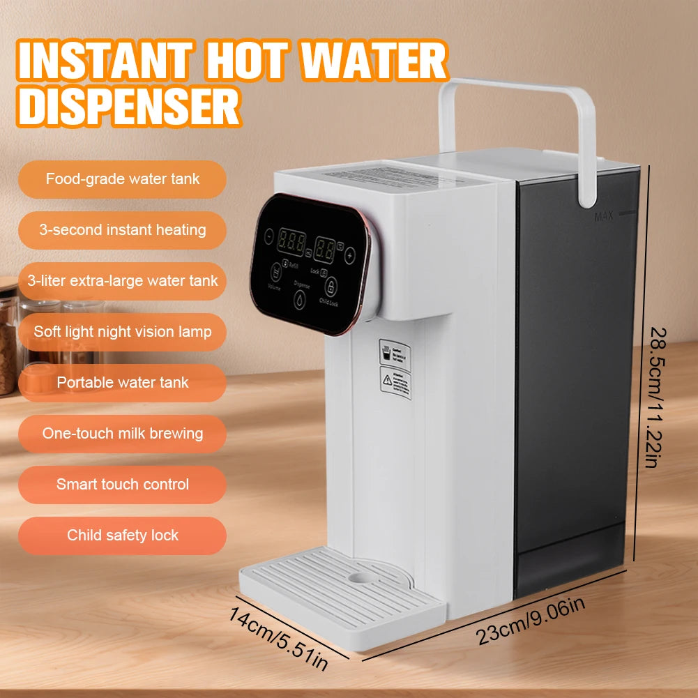Instant Hot Water Dispenser 3L with 12 Temperature Settings and Adjustable Water Volume Controls
