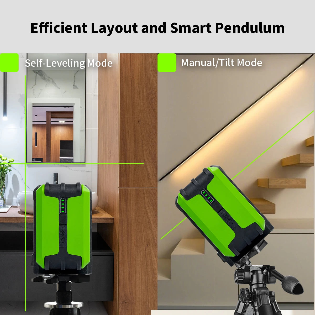 Self Leveling Green Laser Level Kit with Tripod Rechargeable Battery Cross Line Measurement Tool