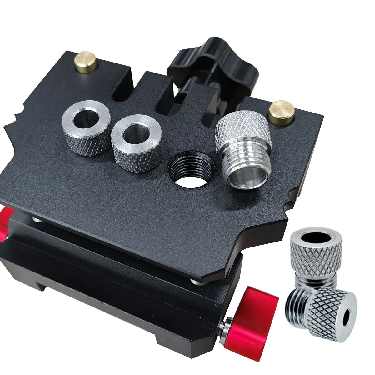 Self-Centering Doweling Jig Kit for Woodworking with Drill Guides and Panel Joiner Tool