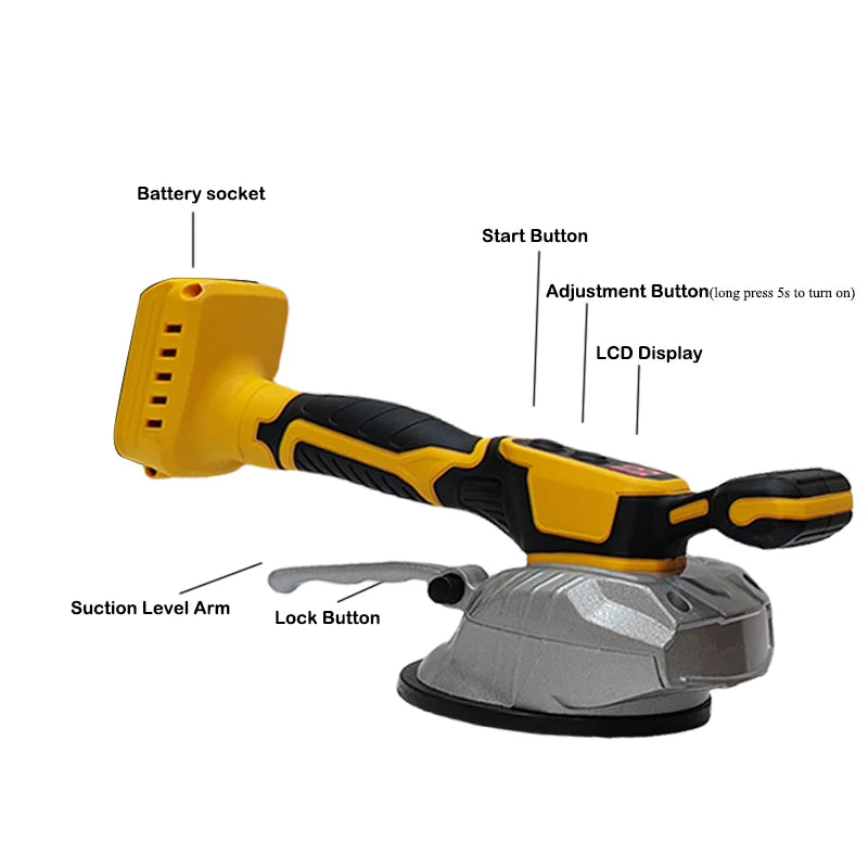 Cordless Tile Vibrating Leveling Machine 13cm Suction Cup 8 Speed Adjustable Tile Installation Tool
