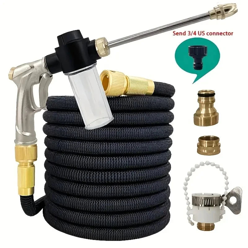 Expandable Garden Hose with Spray Nozzle Flexible High Pressure Water Hose Multiple Lengths