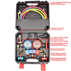 Automotive AC Manifold Gauge Set with Hoses Dual Pressure Gauges and Storage Case