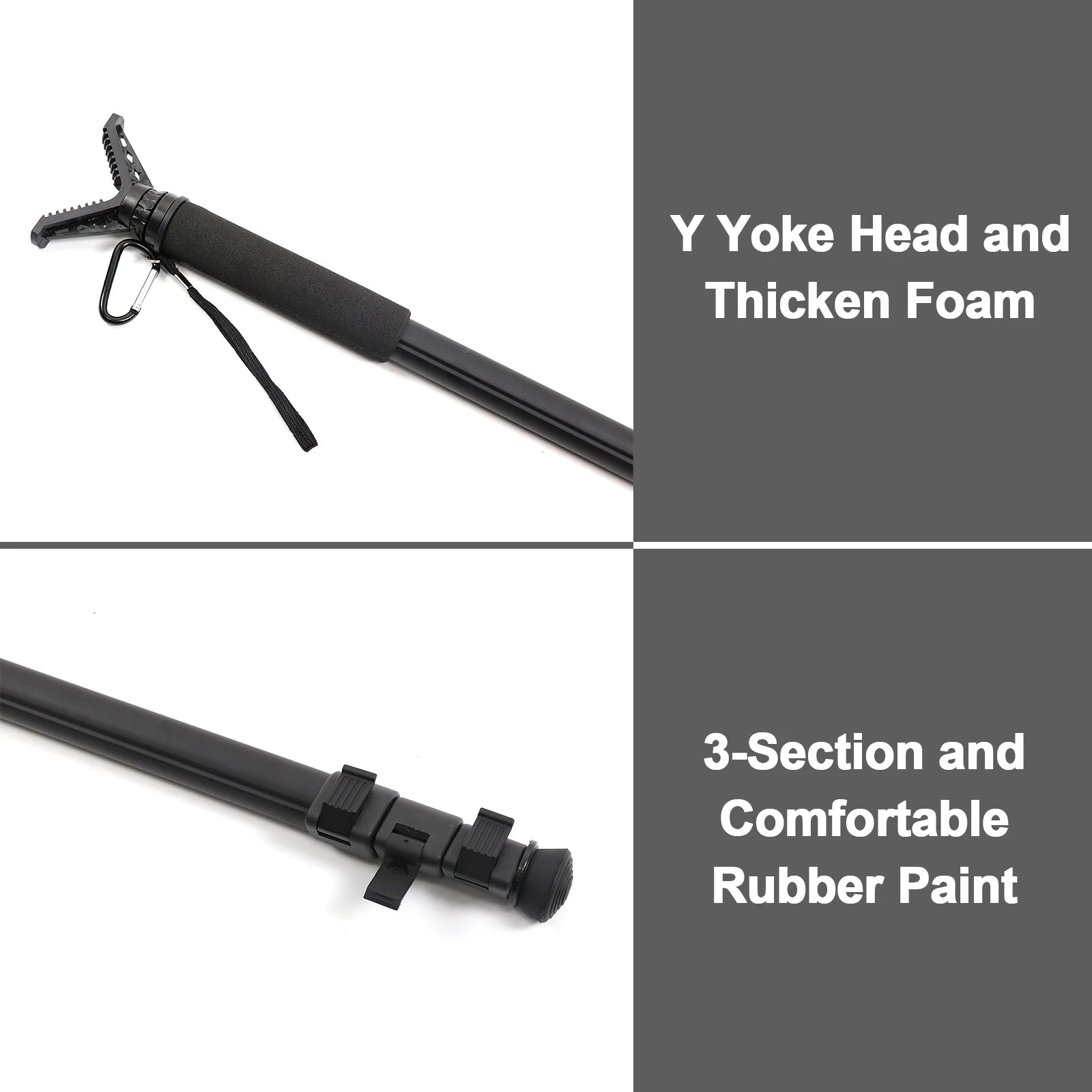 Heavy Duty Aluminum Monopod Stand Adjustable Height 60cm to 177cm with V Yoke Head and Carry Bag