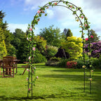 Metal Garden Arch Trellis for Climbing Plants 7.5ft Decorative Outdoor Archway for Garden Pathway Lawn Patio
