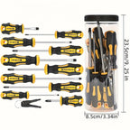 Heavy Duty Precision Screwdriver Set with Magnetic Bit Holder and Portable Carry Case