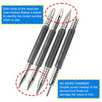 4-Piece Spring Loaded Nail Punch and Hinge Pin Removal Tool Set for Woodworking and Door Hinge Repair