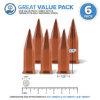 Ceramic Self Watering Spikes 6-Pack for Indoor and Outdoor Potted Plants Terracotta Auto Waterer