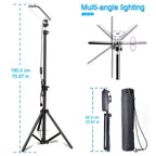 Portable Telescopic LED Tripod Light Rechargeable Outdoor Camping Work Lamp with Storage Bag