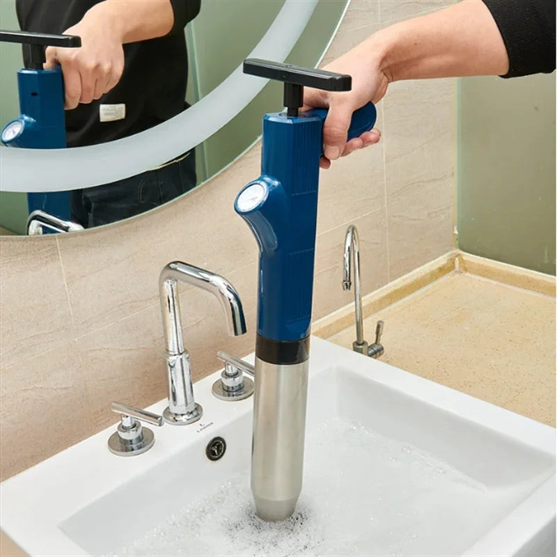 Multi-Purpose Pipe Cleaning Tool with Air Pressure Pump for Toilet Sink and Floor Drain