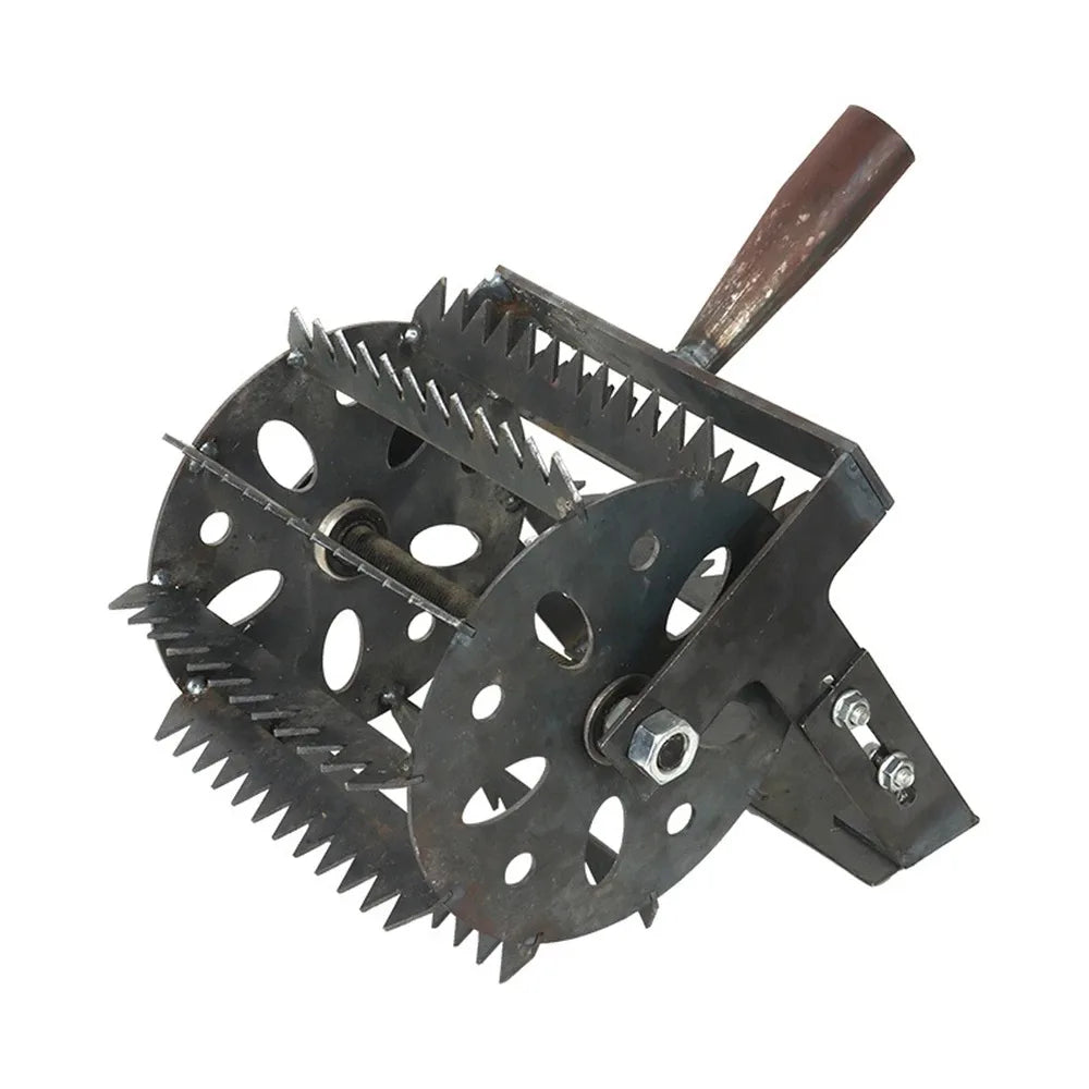 Heavy Duty Garden Cultivator Weeder with Rolling Rotary Teeth Manganese Steel Soil Loosening Tool (No Handle)