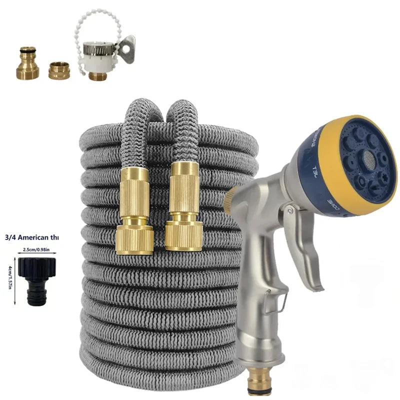 Flexible Expandable Garden Water Hose with Adjustable Spray Nozzle 25ft